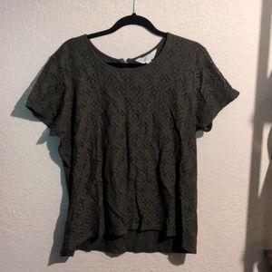 Olive Green Lace T-Shirt